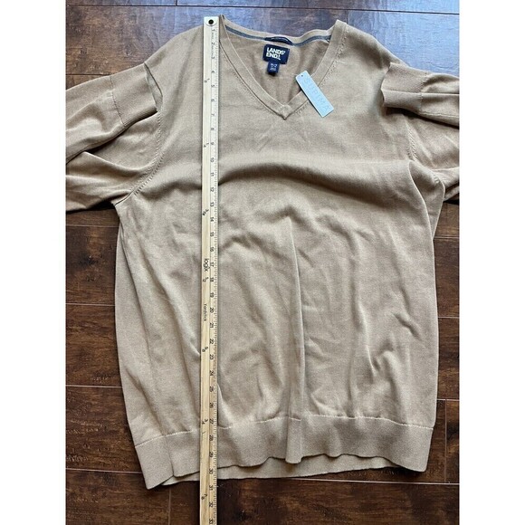 Lands End Supination Cotton Than Brown Long Sleeve V-Neck Sweater Size XLT - Picture 4 of 6